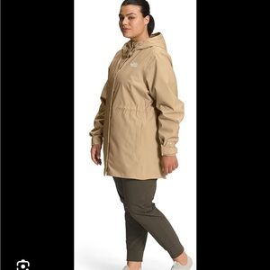 North Face City Breeze Trench Coat in olive green